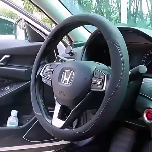 Car Steering Wheel Cover Carbon Fiber Sweatproof Nappa Leather Steering Cover Universal Diameter 38CM for Most Car Model