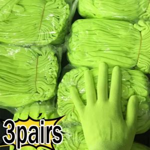 3 Pairs Fluorescent Green Gloves Glow In UV Neon Glove Neon Party Supplies Glow in Blacklight UV Light Theme Party For Birthday Decor