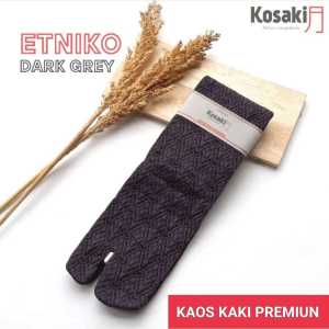Kaos Kaki Muslimah Premium Kaos Kaki Motif KOSAKI ETNIKO-DARK GREY