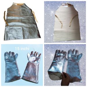 Sarung tangan set Apron Celemek Alumunized alumunium foil safety Panas Api