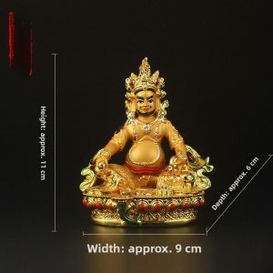 Lucky Gold Plated Resin Buddha Figurine Wealth And Prosperity Deity Tibetan Buddhist Altar Decorative Ornaments Home Decoration