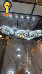 Modern Luxury Ceiling Chandelier Home Decoration Led Glossy Ring Lighting Lamp Branch Restaurant Bar Living Room Pendant Lamp