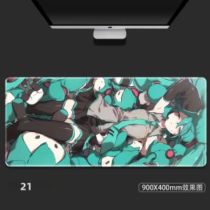 Hatsune Miku Anime Miếng Lót Chuột Cao Su Chống Trơn Trượt Có Cổ Tay Cho Máy Tính Laptop Game Thủ Để Bàn Thảm Hỗ Trợ Bàn Phím