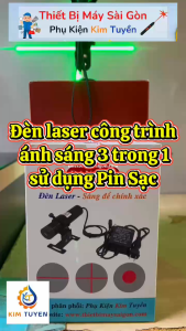 Đèn laser công trình cầm tay sử dụng Pin sạc đèn laser đi rừng tia sáng Xanh dài 10 mét. Định vị trong phong thuỷ.