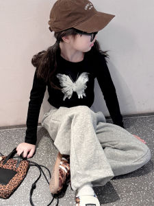 BUBBLECHICKEN | Long Sleeve T-Shirt For Girls Black Base Layer