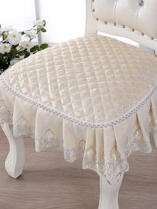 Elegant European Style Dining Chair Pad Cushion All-Match Fabric Seat Cover Home Use Restaurant Chair Cushion Extra Large Stool Cover