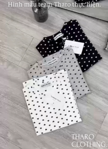 Áo Thun Cổ Tròn Tay Ngắn Họa Tiết Tim - Tharo Clothing [AO00301]