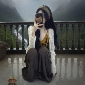 XUECAIQI | Korean Style Set Knitted Camisole Cardigan and Wide-leg Pants 3 Pieces