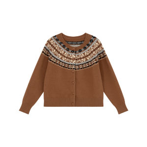 Retro Fair Isle Knit Cardigan