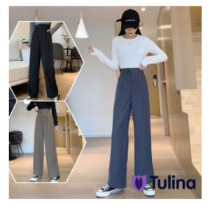 กางเกงขายาวสีทึบ กางเกงขายาวทรงหลวม กางเกงขายาวผู้หญิง กางเกงขายาวทรงหลวมใส่ทำงาน ใส่เที่ยว