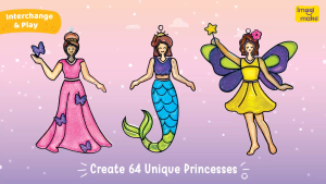 Window Art - Princess - 16 Pieces Glass Painting Set - Princess Mermaid Unicorn Designs