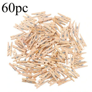 12/60/120pc Wooden Clothespins Strong Clampin Heavy-duty Anti Rust Wooden Clothspins Photo Wall Display and Classroom Decoration