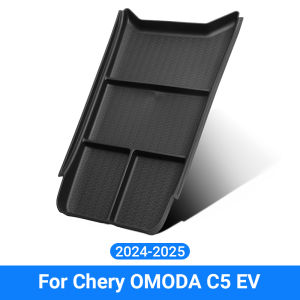 For Chery OMODA 5 C5 E5 EV Model 2024 2025 Center Console Lower Storage Box Car Tray TPE Organizers Accessories Tidying