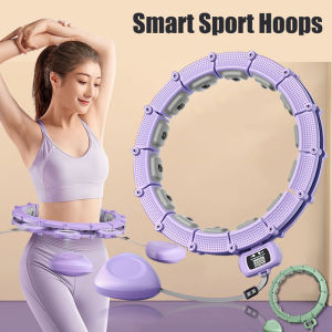 Silent Exercise Hoops for Weight Loss 2 in 1 Abdomen Fitness Massage Infinity Weighted Fit Hoops Noiseless Fitness Circles with Counter 21 Detachable Knots Great for Adults and Beginners