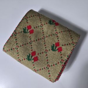 Syal Rajut Wanita Musim Dingin Scarf Korean Style Motif Cherry