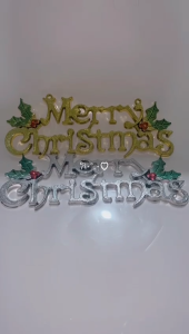 Tulisan merry christmas gantungan hiasan pohon natal dekorasi pintu natal Dekorasi Natal Emas dan Perak