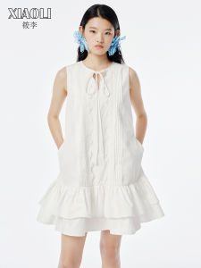 XIAOLI | Cotton White Pleated Sleeveless Dress