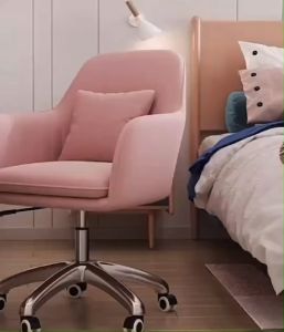 เก้าอี้ทำงาน เก้าอี้ เก้าอี้สำนักงาน Chair เก้าอี้โต๊ะเครื่องแป้ง เก้าอี้น่ารัก ปรับได้ มีล้อเลื่อน ผ้ากำมะหยี่ เบาะหน้านุ่ม พร้อมส่ง