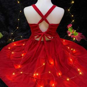 Eliza Plain cross back dress for kids