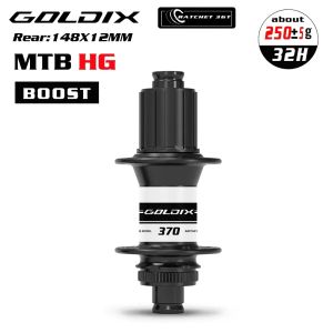 GOLDIX | GOLDIX 32 Holes Mountain Bicycle Hub Sealed Bearing Center Lock Disc Brake J-Bend 32Holes Ratchet 36T BOOST MTB Hub for HG MS XD