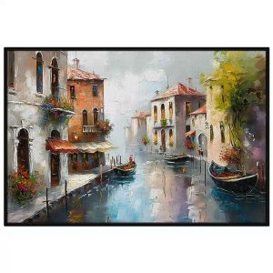 Tranh phong cảnh sơn dầu thành phố châu âu. Tranh treo tường tranh dán tường Canvas. CGI-263