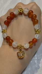 SG LOCAL - CELESTIAL Carnelian and White Calcite Bracelet