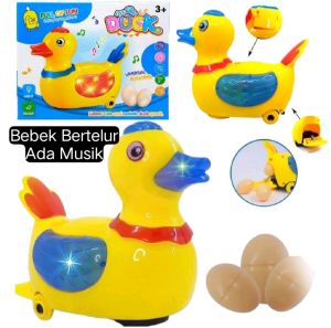 Mainan Bebek Bertelur Bisa Jalan Bump And Go Musik Dan Lampu
