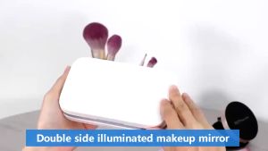 Mini Portable Folding Makeup Mirror With Led Lights 5X Magnifying Compact Pocket Travel Aesthetic Vanity Mirrors Make Up Tools