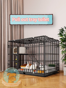 Pet Cage Dog Cage Cat Cage for Dog with Poop Tray Heavy Duty Pet Collapsible Cage for Dog Cat Rabbit Puppy