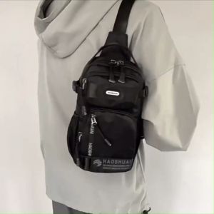 Malaysia Stock!! HS New Fashion Men Chest Bag Smooth & Light Nylon