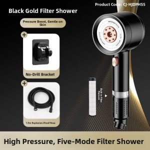 YEMO | Dual Turbocharged Shower Head Pressure Boosting Large Flow Filtering