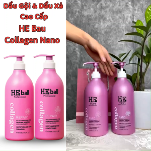Dầu gộị xả He tepi Nano hồng thơm lâu mượt tóc kiềm dầu cho tóc dầu tóc chính hãng - 1000ml