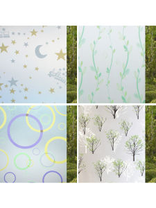 Glass Sticker Window Stickers Self-Adhesive and Frosted Bathroom Transparent Opaque Bathroom Shading Window Filming Bedroom Window Flower