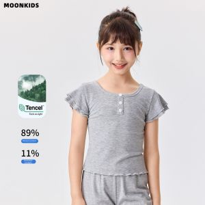 Moonkids | Cool Summer Short Sleeve and Flared Pants Set Korean Style