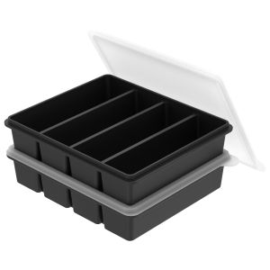 2Pcs Silicone Freezer Mold with Lid Refrigerated Food Storage Box Ice Tray Mold Ice Box Kitchen Fresh-keeping Box Freezing Broth
