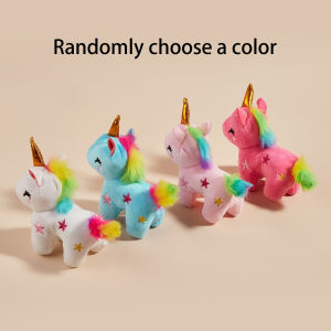 1pc Random Color Unicorn Shaped Plush Toy for Dogs to Play Interactive Teeth Grinding and Cleaning