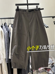 Quần Ống Rộng Thoải Mái Cho Nữ Cỡ Nhỏ Dáng Quả Lê Mùa Thu 2025 Quần Tây Công Sở Rộng Rãi Cạp Cao Chất Liệu Khác