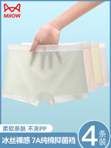 Ice Silk Girls Underwear Low Waist Quadrangle Briefs Thin Angle Pants High Waist Nylon Fabric Cotton Crotch Four Corner Shorts