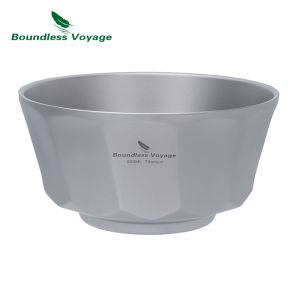 Boundless Voyage Titanium Double Walled Bowl Camping Bowls Rice Soup Oatmeal Yogurt Serving Bowl Ultralight Tableware