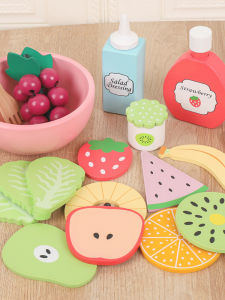 Wooden Simulation Breakfast Toy for Kids Fruit Vegetable Salad Pretend Play Food Early Childhood Education Gift Baby Present