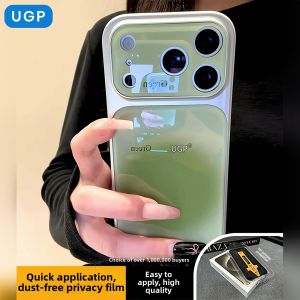 UGP | Apple Compatible Silver Edge Phone Case Green Gradient Full Protection For Women