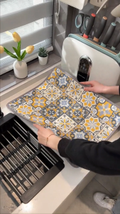 1pc national style Dish Drying Mat Kitchen Absorbent pad diatomite place mat Tableware drying mat