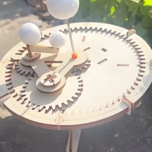 DIY Solar System Model Kit Wooden Puzzle Mechanical Set Assembling Sun Earth Moon Planet Educational Science Toys for Kids