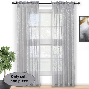 1pc Tree Branch Silvery Sheer Curtains For Living Room Bedroom Home Decor