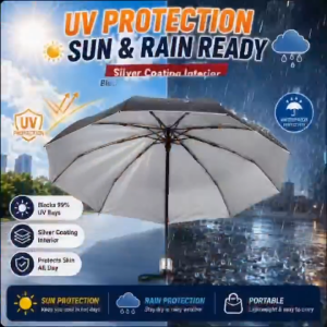 BINLU UV Protection Folding Umbrella Silver Coating Sun Umbrella Rain Umbrella 3 Fold Compact Portable Umbrella UPF50+ UV Block Lightweight Travel Umbrella with Free PVC Storage Pouch 98CM Coverage Manila Stock