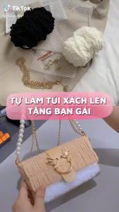 [Có Video HD] Túi Handmade Đeo Chéo Mác Cặp Chim Uyên Ương Style 1 Đầy Đủ Phụ Kiện Làm Túi Tự Đan DIY Dành Tặng Bạn Gái - EB21