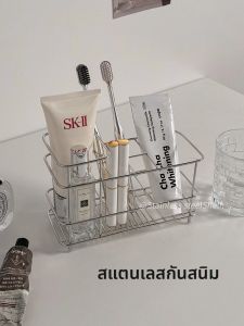 ตู้เก็บแปรงสีฟันแบบติดผนัง 4 ช่อง ทำจากเหล็กไนลอน 2025 รุ่นใหม่ ความสวยงามสูง ตู้เก็บเครื่องสำอางแบบติดผนัง ตู้เก็บของสำหรับเครื่องสำอาง