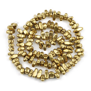 15 Gold Color silver Plated Hematite irregular gravel Natural Stone spacer Loose beads for Jewelry making bracelet DIY Finding