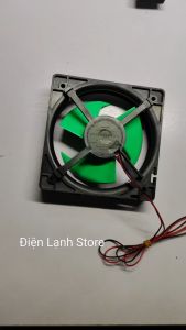 Quạt tủ lạnh Samsung NMB cánh xanh 114x114cm dc 12v (2 dây) hàng hãng.