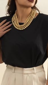 Ingemark Exaggerated Gypsy Chunky Thick Chain Necklace for Women Men Acrylic CCB Ball Bead Sweather Vintage Neck Jewelry Gift